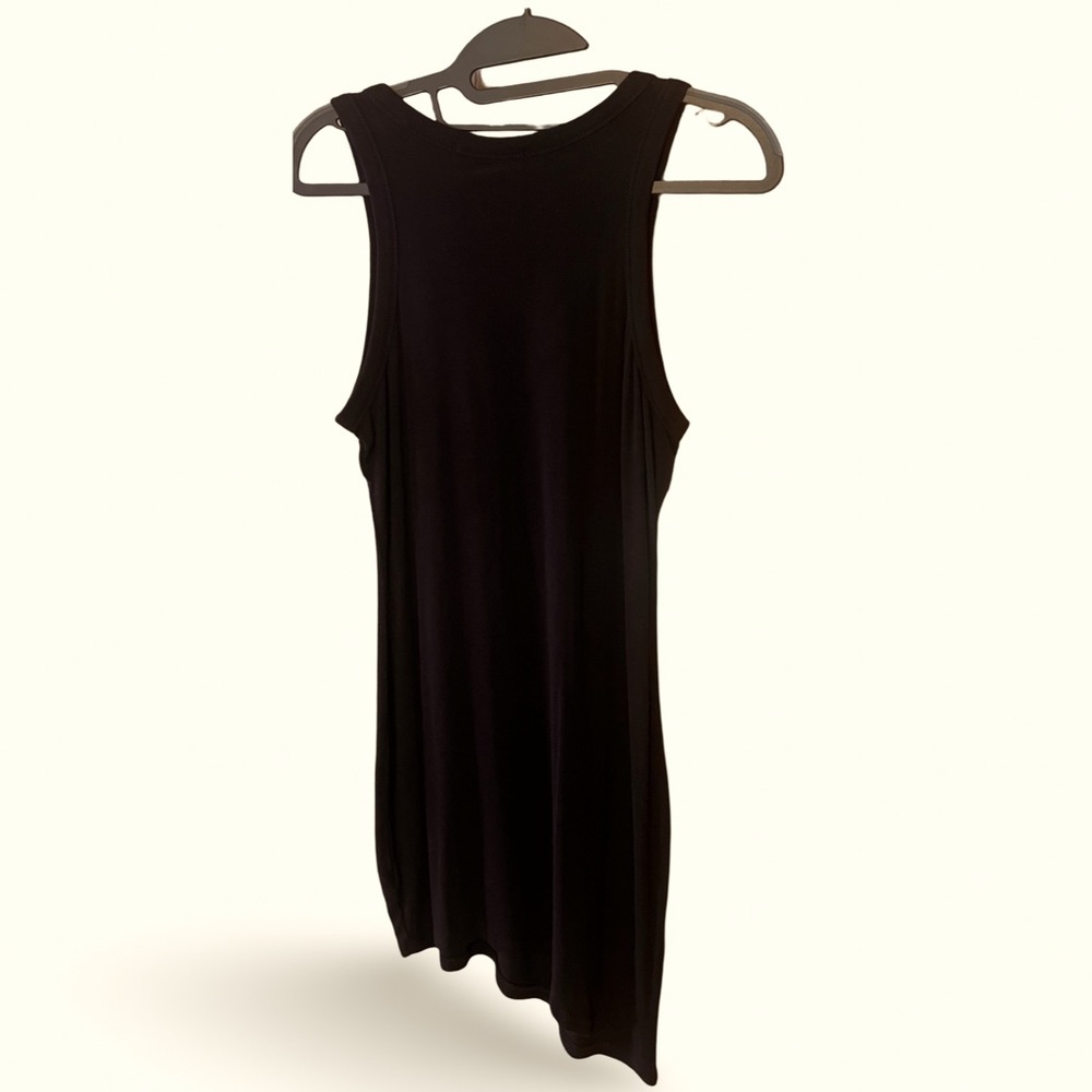CBR {Celebrity, Baddie-Ready} Black‎ Ribbed Tank Asymmetrical Dress Large
